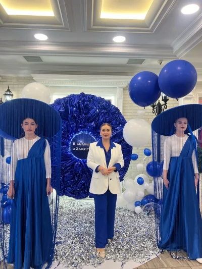 Платье синее в пол