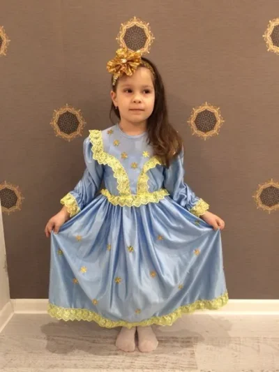 Костюм: Платье Снежинки, голубое